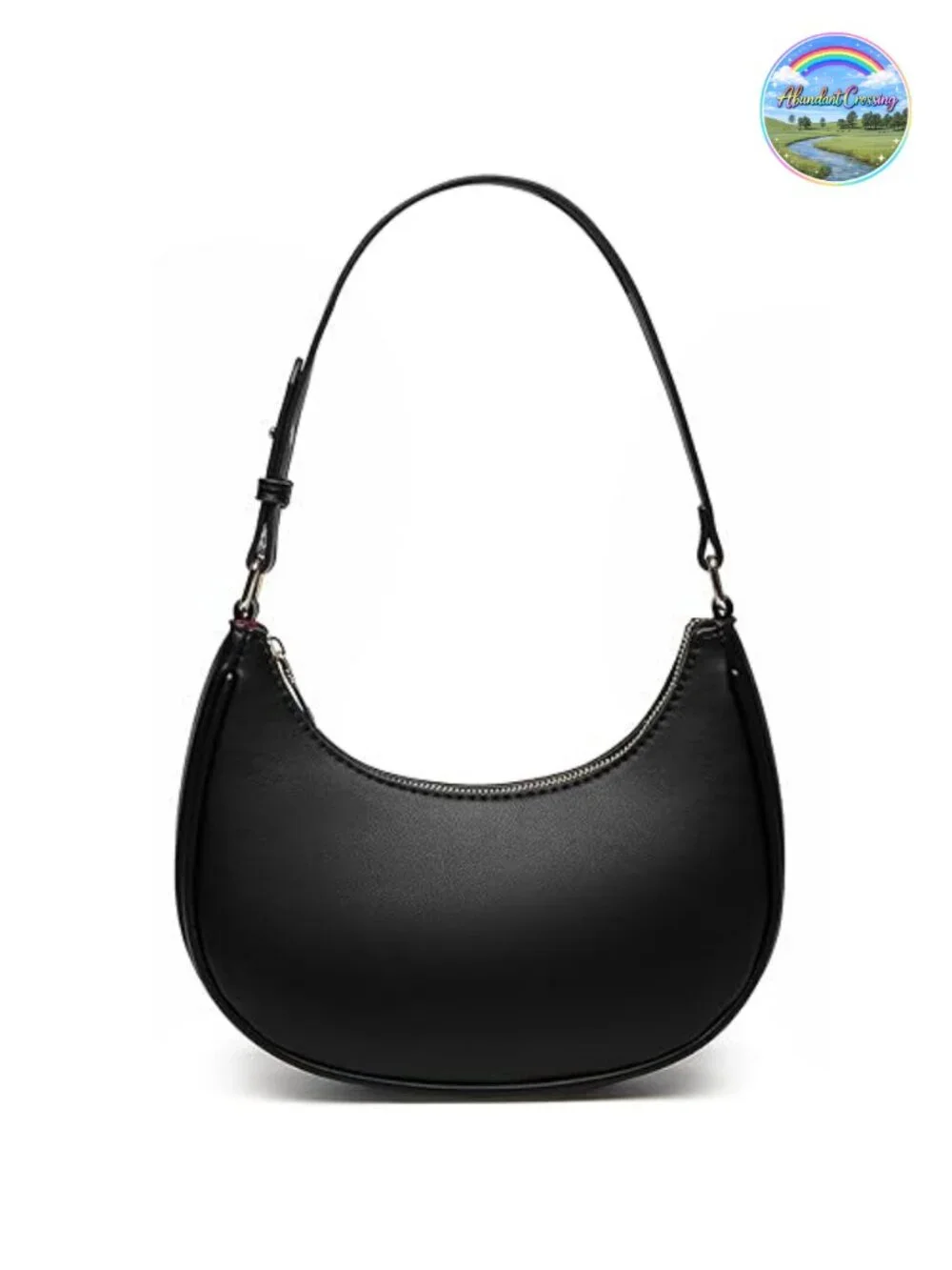 Vegan Leather Crescent Clutch Purse Y2K Crossbody Shoulder Bag